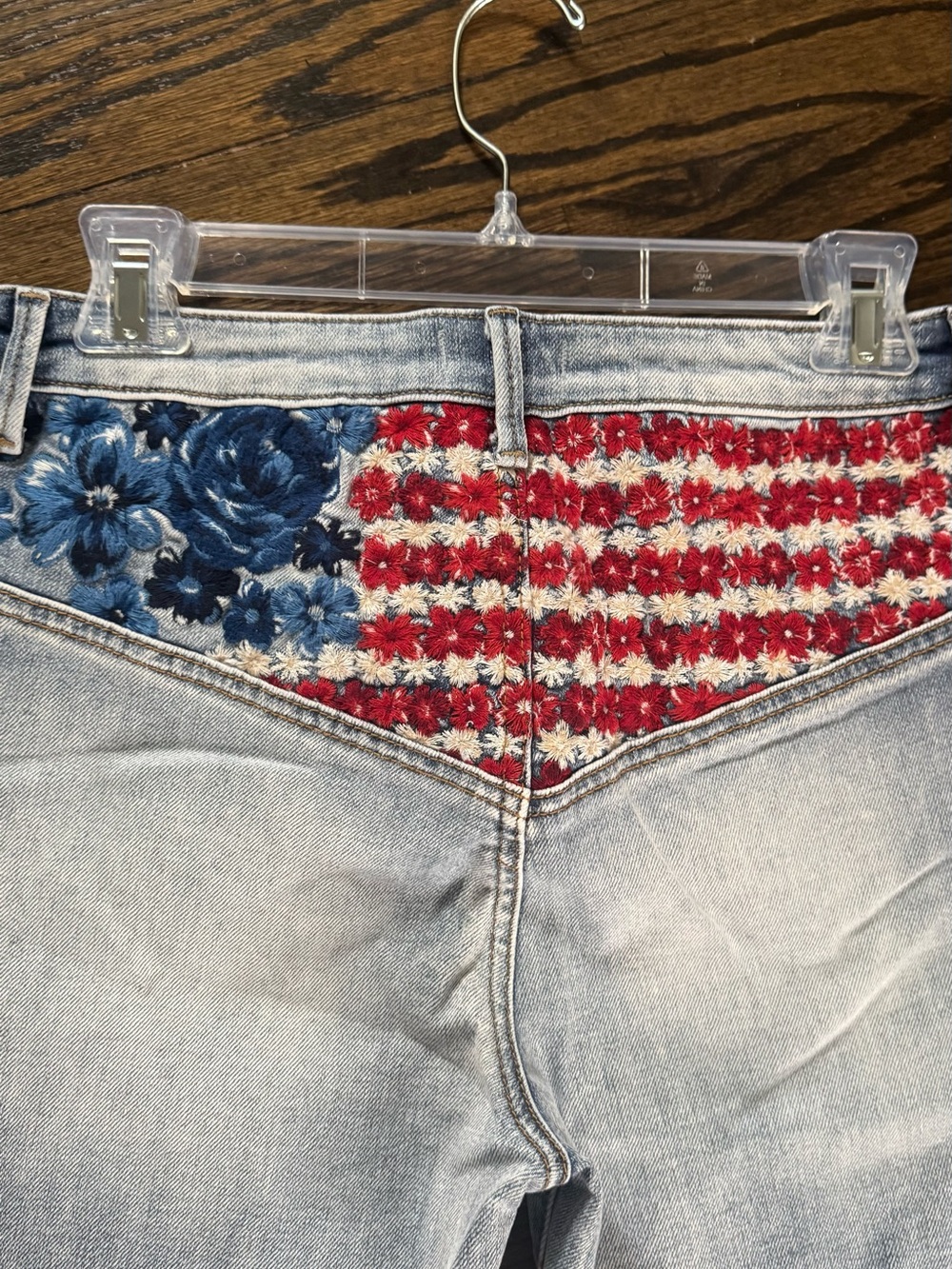 Driftwood Embroidered Light wash Women’s Jeans with unique embroidery detail - Picture 2 of 5